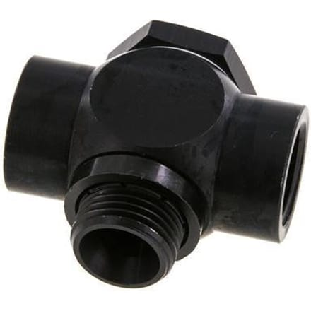 G1/2" Aluminium Tee Banjo Fitting met Binnen- en Buitendraad met O-ring [5 stuks].