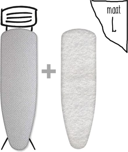 Leuke Strijkhoezen | Strijkhoes met Molton - Metallic Zilver - maat L - complete set