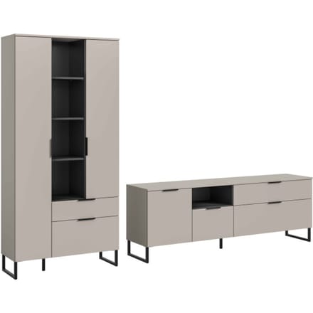 Noida woonkamercombinatie kasjmier NB zwart NB - 41x290x192cm