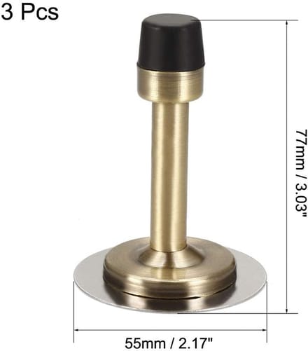 Deurstopper - Deurvanger Deurhouder - Wandbescherming - Geluidsdempend Rubber - 77mm Hoog - Brons