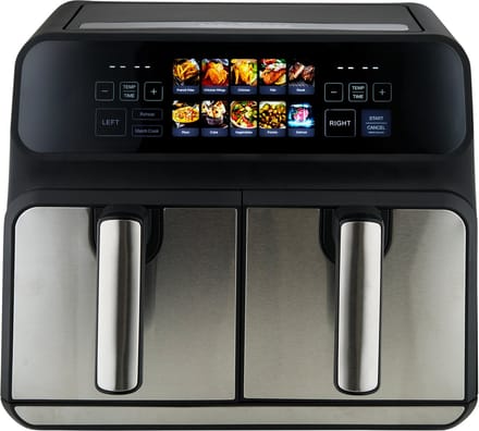 ProfiCook FR 1287 H - Dubbele Heteluchtfriteuse - 2 x 4 Liter - Met kleurendisplay - Touchscreen - 9 Programma's - 2 onafhankelijke kookzones