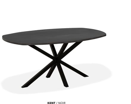 Maxfurn - Eettafel deens ovaal | Zeer krasvast | Kleur: Noir | Afm. 190x102cm