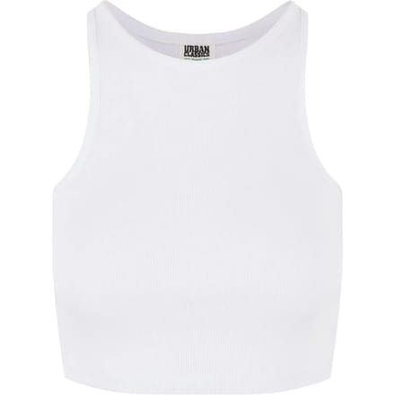 Urban Classics dames biologische korte geribde top wit L