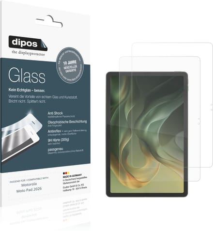 dipos – 2x Matte Pantserfolie geschikt voor Motorola Moto Pad 2026 | 9H Screenprotector