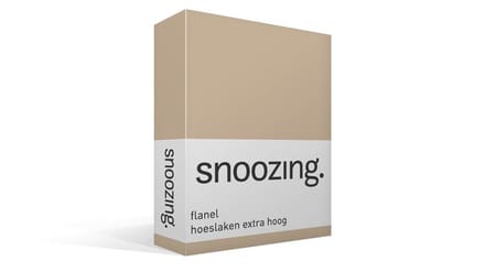Snoozing - Flanel - Hoeslaken - Eenpersoons - Extra Hoog - 70x200 cm - Camel