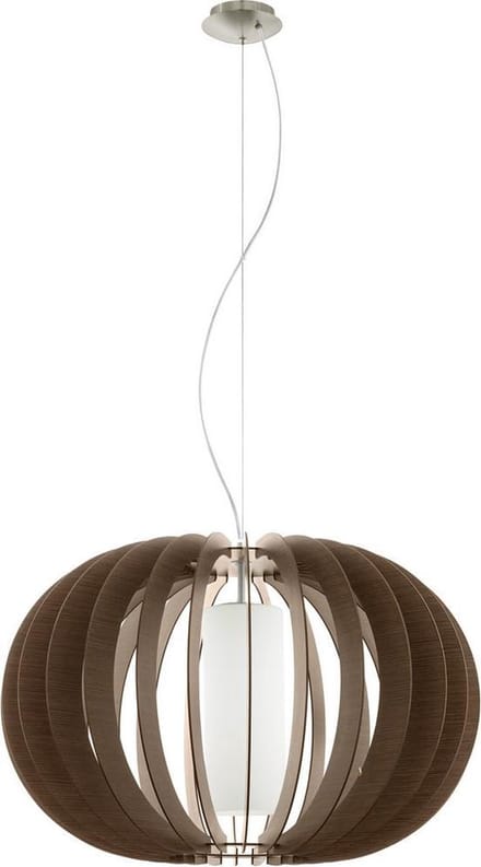 EGLO Stellato 3 - Hanglamp - 1 Lichts - Ø700mm. - Nikkel-Mat - Bruin, Wit