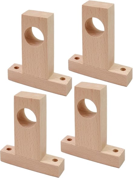 Set van 4 Houten Gordijnroedehouders voor 32 mm Roedes