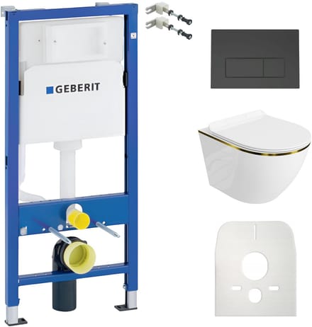 LAVITA complete toiletset Sofi Slim goud Line randloos zwart
