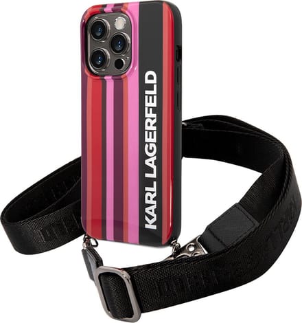 Karl Lagerfeld KLHCP14XSTSTP iPhone 14 Pro Max 6.7 "hardcase pink / pink Color Stripes Strap