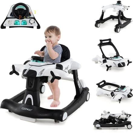 Coast Loopwagen - Vliegtuigvorm - Verstelbare Hoogte - max. 12 kg - 73 x 64 x 54 cm - Wit
