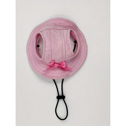 Chapeau de soleil à oreilles de chien exposées, Chapeau bob caniche mignon, Protection UV M rose