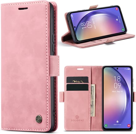 Solidenz Hoesje - Geschikt voor Samsung Galaxy A54 - Urban Book - Roze