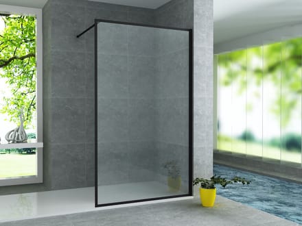 ALONI inloopdouchewand met mat zwart profiel – 90x200 cm – 8 mm veiligheidsglas