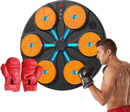 Muziek Boksmachine - Slimme Trainingsapparatuur - Thuis Boks Training - Met LED Verlichting - Wandgemonteerd - Oranje