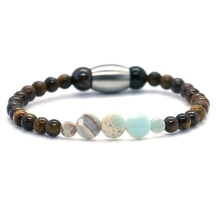 Ibizamen KIDS - Jongens - armband - tijgeroog - 6mm