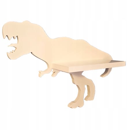 Dino T-Rex Wandplank Kinderkamer - Wit MDF, 49cm breed