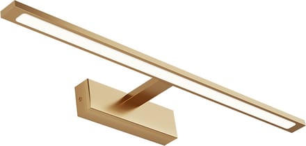 LED Spiegellamp - Brinton Armin - 12W 900lm - Aanpasbare Lichtkleur CCT - IP44 - Rechthoek - Goud