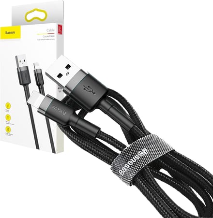 Baseus Cafule USB Lightning Cable 2.4A 0.5m (Gray+Black)