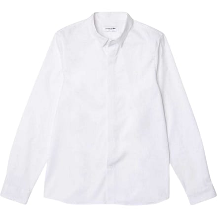 Lacoste Heren Poplin Slim overhemd met verborgen sluiting (Wit)