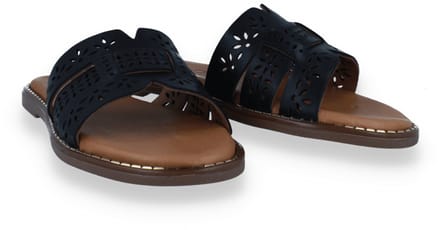 Tango Dames Slipper Audrey -c Black Perforation | Zwart | Maat: 37