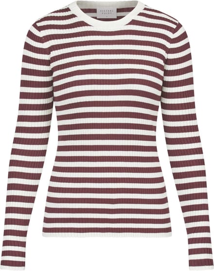 SISTERS POINT Huga-ls - Dames Trui - D.bordeaux/cream - Maat L