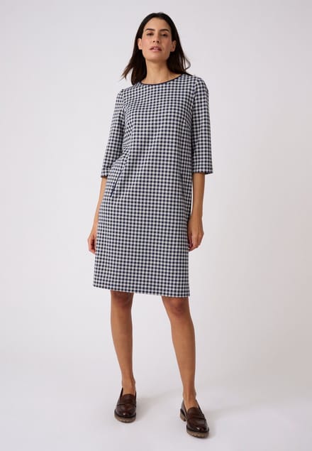 Damart - Jurk van jacquard milanobreisel - Dames - Blauw - 48