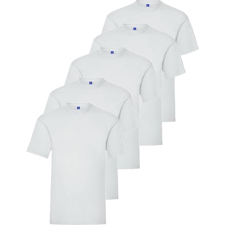 Kruze Heren Crew Neck T-Shirts (5 Pack) - Wit