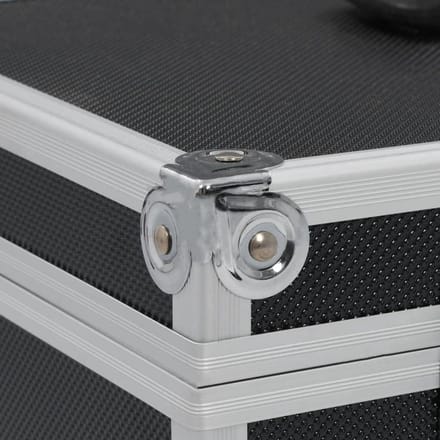 Grote Aluminium Make-up Koffer met 3 Lagen en Handvat