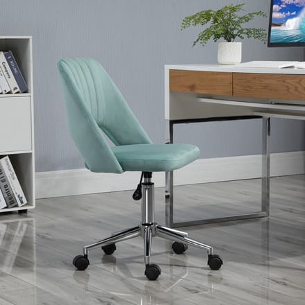MODFU Bureaustoel - In hoogte verstelbaar en draaibaar - Ergonomisch design - Thuiskantoor - Polyester - Groen - 49×60×79-91 cm