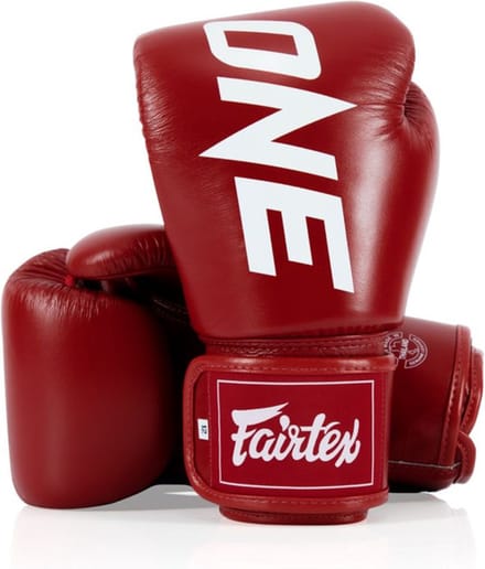 ONE Championship x Fairtex Bokshandschoenen - Leer - Rood 12 oz