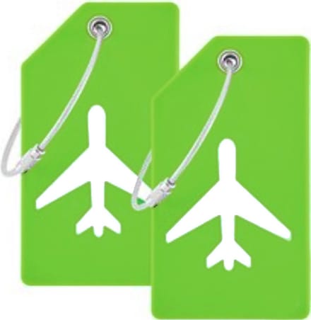 2x Bagagelabel - Sterke Siliconen Kofferlabels - Lime