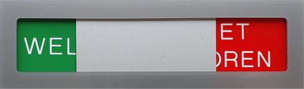 GM-244 15x5cm Schuifbordje acrylaat zilver groen/rood
