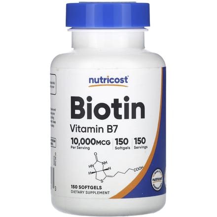 Nutricost, biotine, vitamine B7, 10 000 mcg, 150 gélules