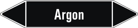 Argon leidingmarkering op vel, zwart 252 x 52 mm - 3 per vel