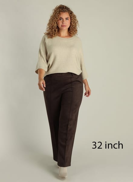 YEST CURVE Gwen Pants - Chocolate Brown - maat W0(46) / L32