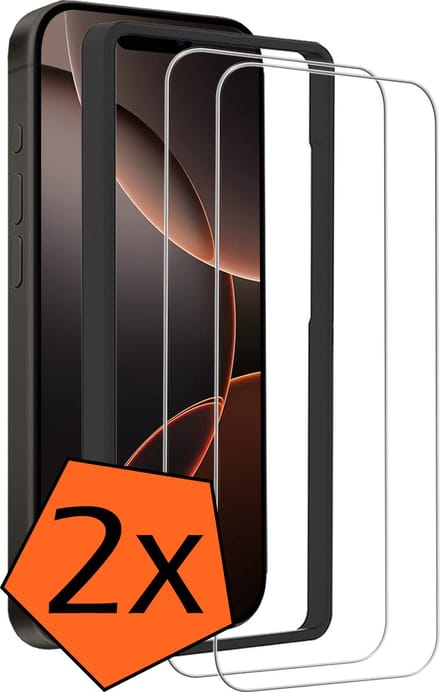 Screenprotector - 2 Stuks - Geschikt voor Apple iPhone 16 Pro Max - Met Installatie Frame - Gehard Glas - Beschermglas - Tempered Glass - Screen Protector