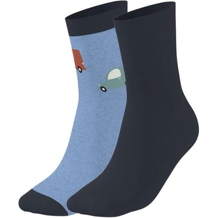 LUPILU 2 Paar kinder sokken (Blauw, 23-26)
