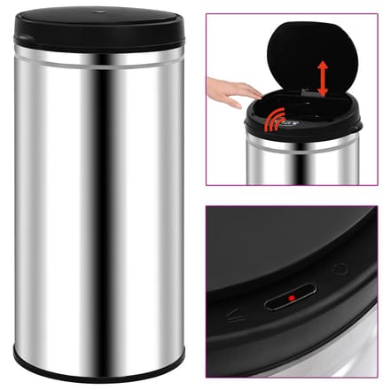 vidaXL - Prullenbak - met - automatische - sensor - 70 - L - roestvrij - staal
