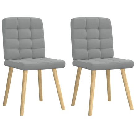 vidaXL - Eetkamerstoelen - 2 - st - stof - lichtgrijs