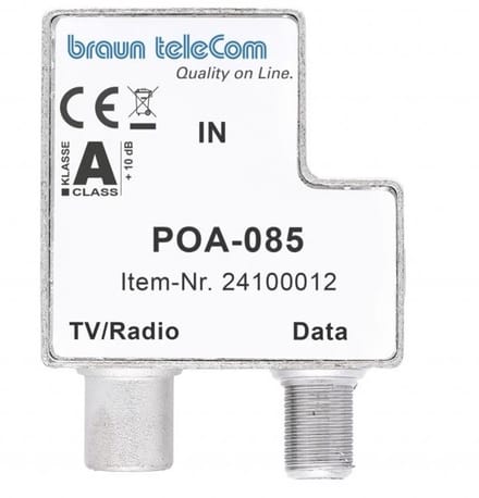 Braun Telecom POA-085 push on Radio/TV/Data filter (met retourband sperfilter)