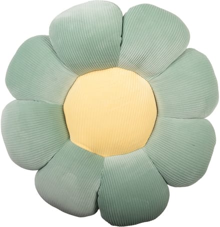 Clayre & Eef Sierkussen Bloem Ø 40x6 cm Groen Polyester