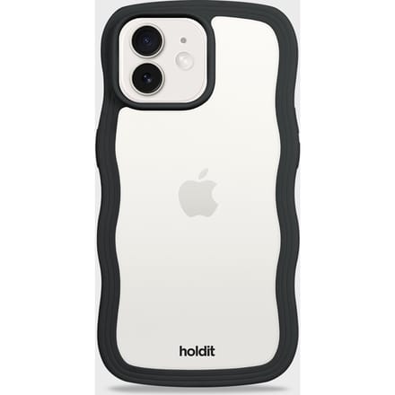 Phone Case Wavy Black/Transparent iPhone 12