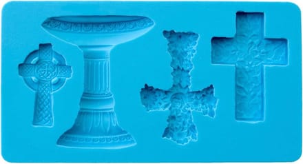 3D Fondant Mould Kruisjes Silicone Blauw - Groot Formaat 125 x 8 cm