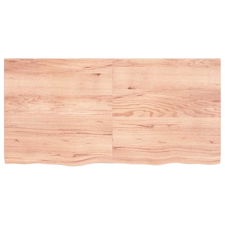 vidaXL - Wandschap - 120x60x(2-4)cm - behandeld - massief - eikenhout - lichtbruin