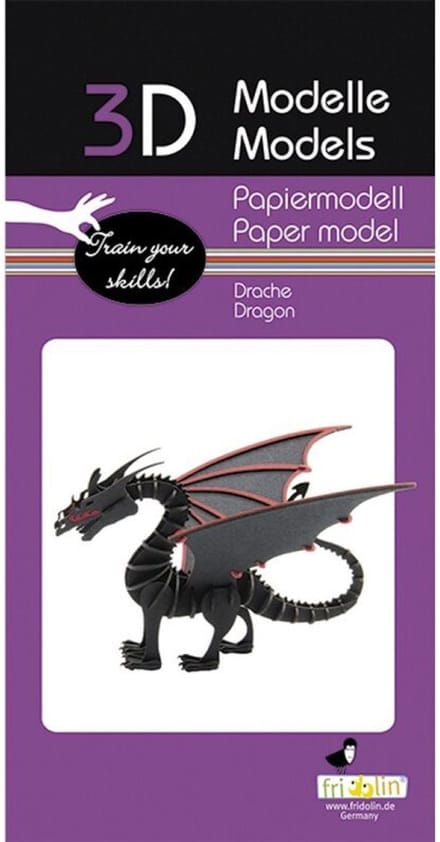 Fridolin 3D puzzel draak - creatief bouwpakket papier.