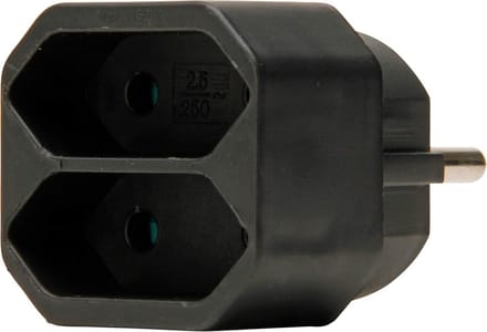Euro adapter dubbel 1 stuk zwart