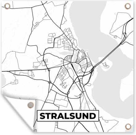 Tuindoek Stralsund - Stadskaart - Plattegrond - Kaart - 100x100 cm