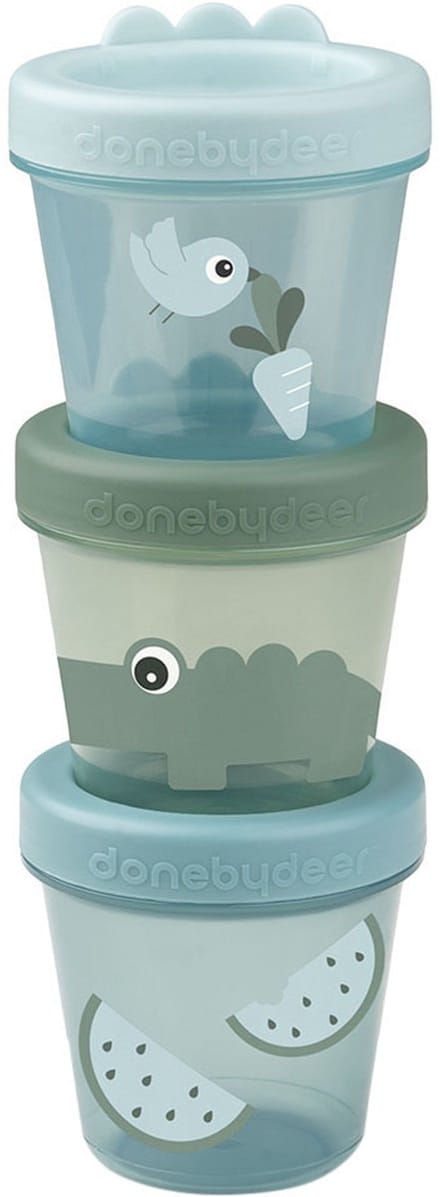 Done By Deer Bewaarbakjes - Croco - 3 Stuks - Green