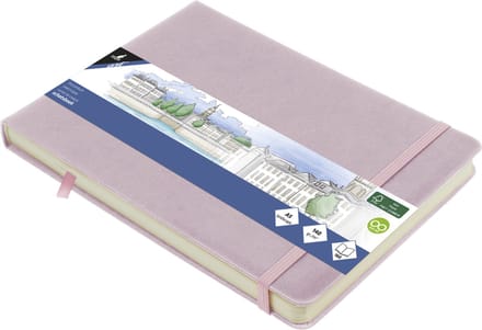 Kangaro schetsboek - A5 landscape - violet - PU hardcover - met elastiek en lint
