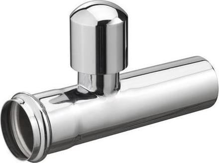 Wiesbaden Chroom muurbuis recht met beluchter 32mm